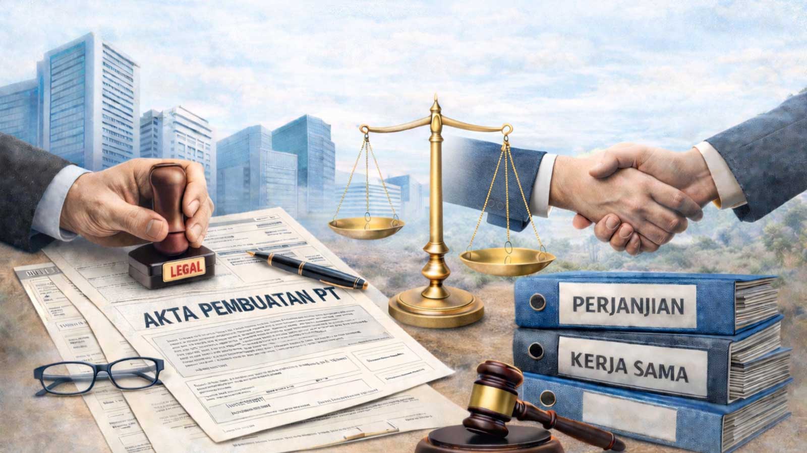 Ilustrasi pendirian perseroan terbatas dan mekanisme kerja sama usaha antar perusahaan yang aman dan berimbang